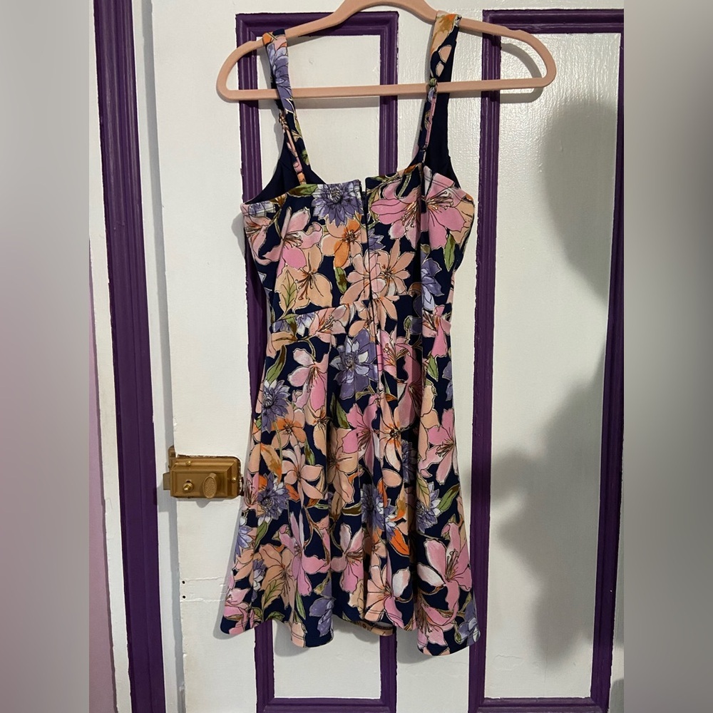TRIXXI Stretch Zippered Sleeveless Sweatheart Neckline Mini Fit + Flare Dress - Picture 3 of 3